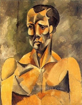  athlete painting - Bust of Man L athlete 1909 cubism Pablo Picasso